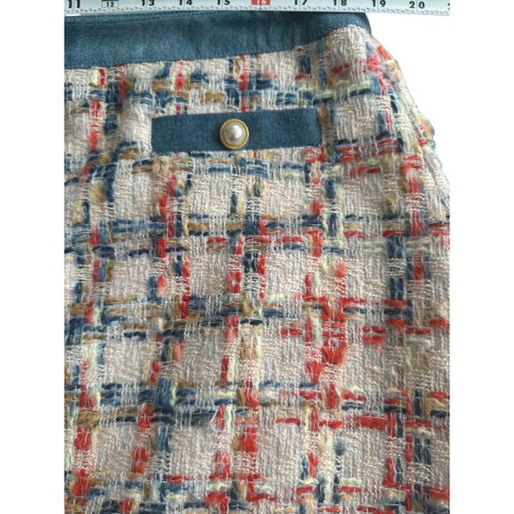 NANETTE LEPORE Multicolor Denim Trim Skirt Size XL NEW NWT - Picture 10 of 10
